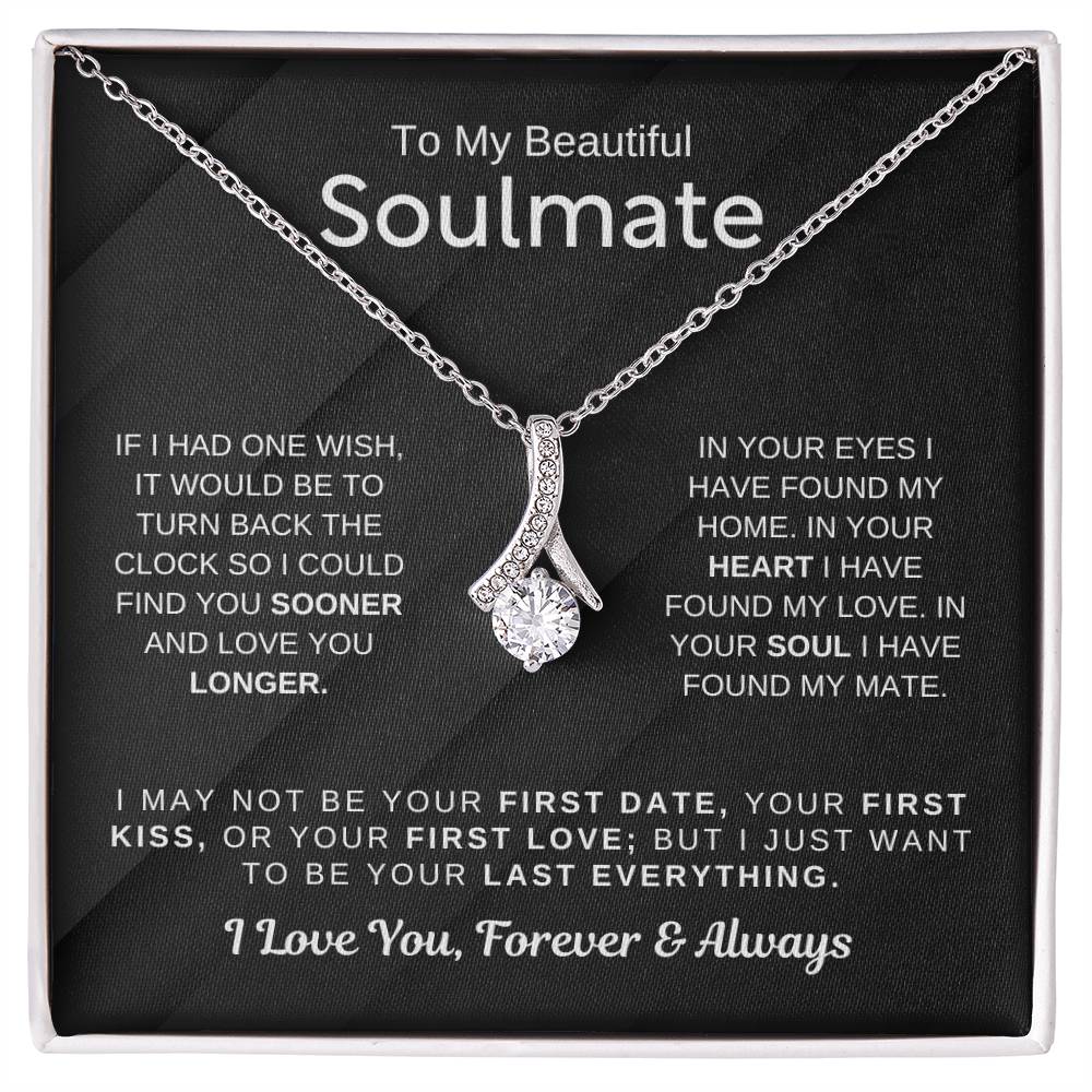 To My Beautiful Soulmate Necklace - Soulmate Jewelry Gift for Her for Birthday & Valentine’s Day - Alluring Beauty Necklace