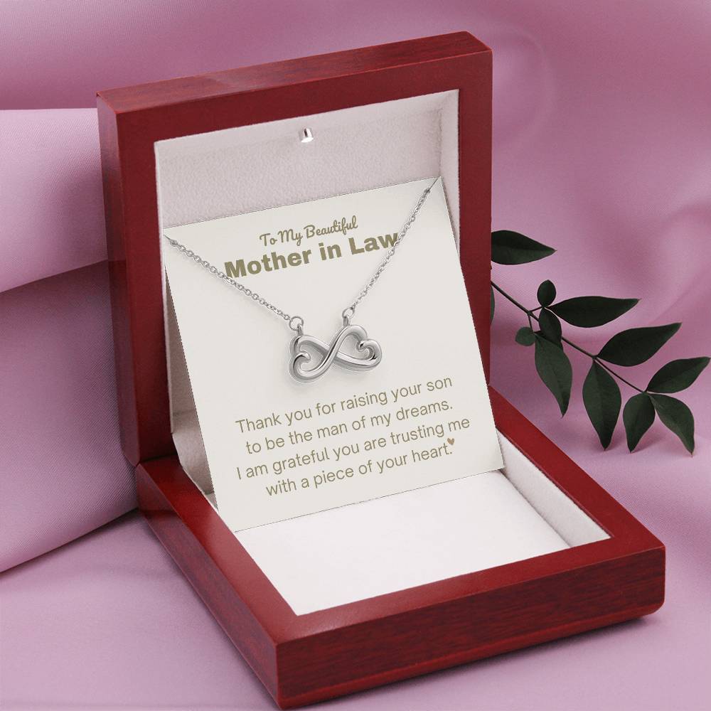 Mother In Law Gift - Thank you for raising the man of my dreams - Endless Love Necklace