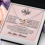 To My Wife Necklace - Emotional Husband-to-Wife Gift for Anniversary, Birthday & Valentine’s Day - Interlocking Hearts Necklace