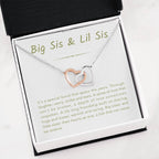 Big Sis & Lil Sis Necklace - It's a special bond that spans the years - Gift for Sisters - Interlocking Hearts Necklace
