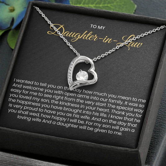 To My Daughter In Law - Forever Love Necklace - Gift for Bonus Daughter