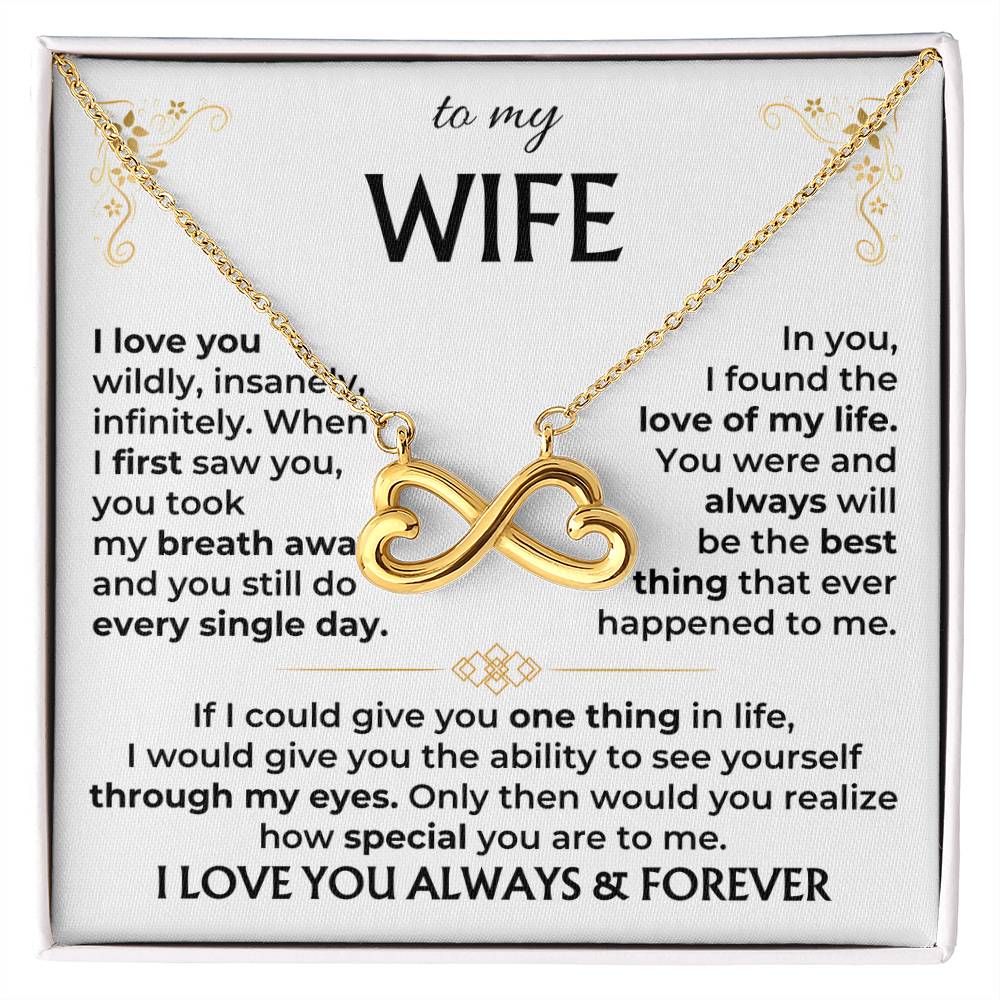 To My Wife Necklace - Special Romantic Jewelry Gift from Husband for Valentine’s Day, Birthday & More - Endless Love Necklace