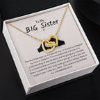 To My Big Sister Necklace - The bond between us is a special one - Gift for Big Sister - Interlocking Hearts Necklace