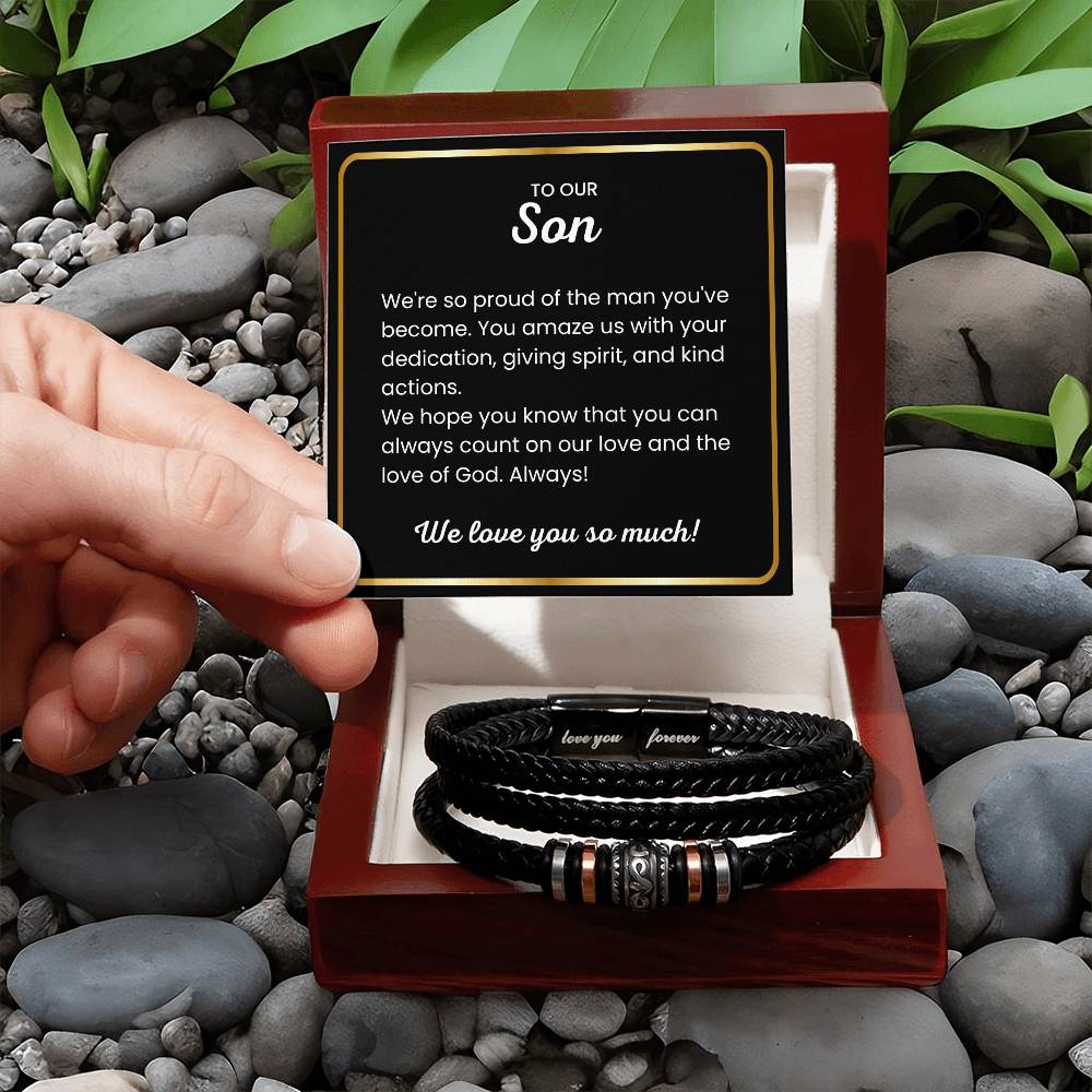 Son Gift from Parents – Birthday, Graduation, Holiday – Love You Forever Bracelet