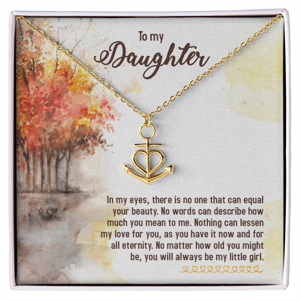To My Daughter Necklace – Graduation, Birthday Gift Idea for Daughter – Anchor Pendant Necklace