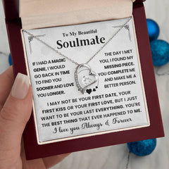 Soulmate Jewelry Gift, Romantic Pendant Necklace For Her, Love Keepsake, Forever Gift For Soulmate, To My Beautiful Soulmate