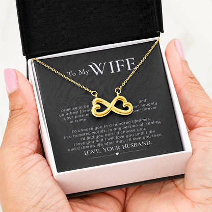 To My Wife Necklace - Romantic Everyday Jewelry Gift from Husband for Birthday, Valentine’s Day & Just Because - Endless Love Necklace