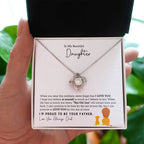 To My Daughter Necklace - Best Surprise Gift for Daughter from Dad for Graduation, Birthday & Christmas - Love Knot Necklace