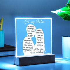 Personalized Long Distance Love Acrylic Plaque, Romantic Gift For Boyfriend, To My Man
