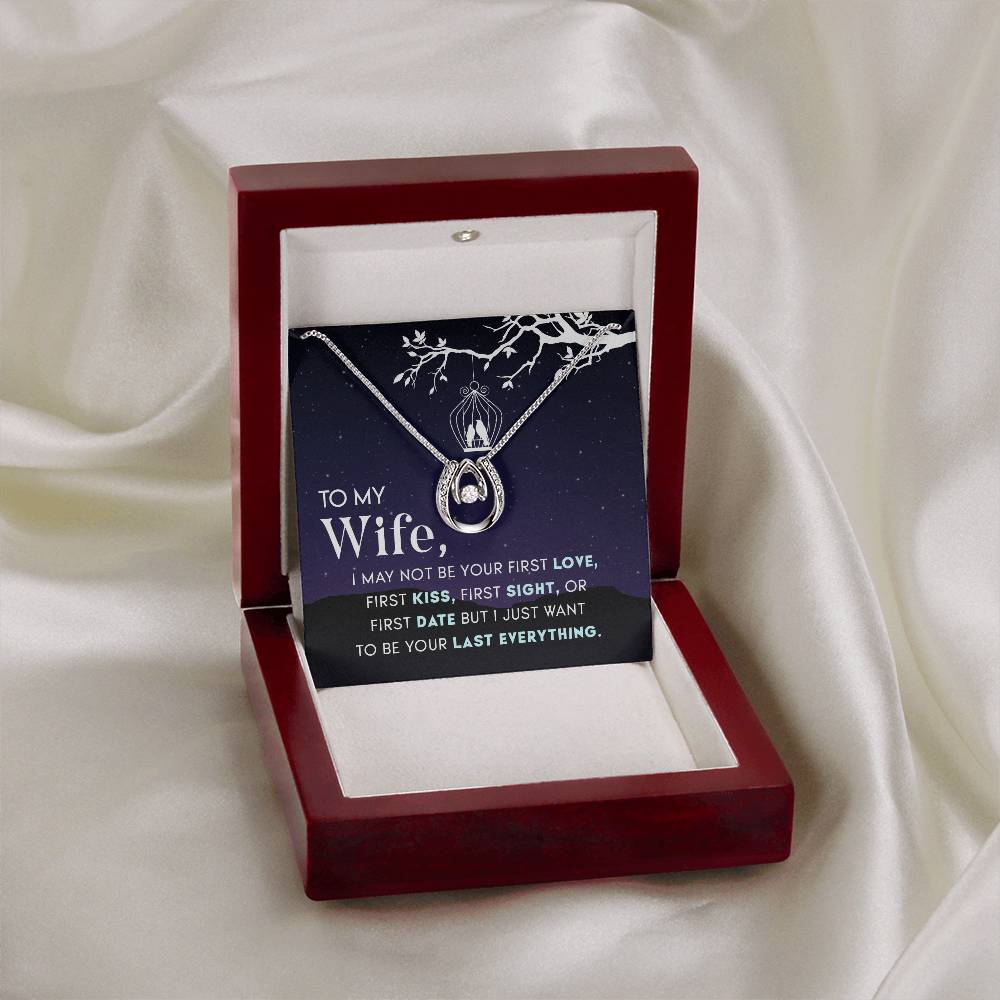 To My Wife Necklace - Sentimental Jewelry Gift from Husband for Birthday, Anniversary & Valentine’s Day - Lucky In Love Necklace