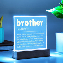 Unique Brother Gift, Personalized Acrylic Lamp with Heartfelt Message, To My Brother