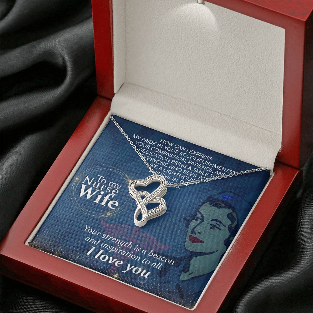 Nurse Wife Jewelry Gift from Husband - Sweet Romantic Gift for Valentine’s Day - Heart-to-heart Pendant Necklace