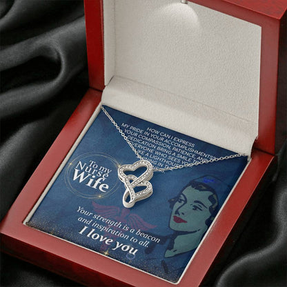 Nurse Wife Jewelry Gift from Husband - Sweet Romantic Gift for Valentine’s Day - Heart-to-heart Pendant Necklace