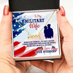 To My Military Wife Gift from Husband - Scripted Love Necklace