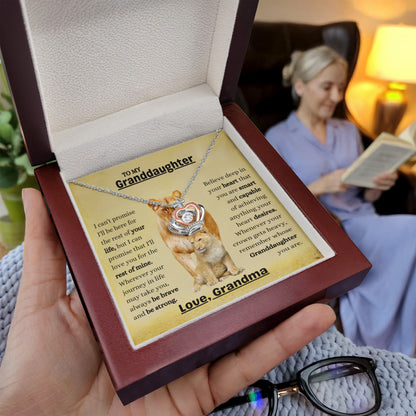 To My Granddaughter Necklace – Christmas Birthday Gift for Granddaughter from Grandma – Crown Pendant Necklace