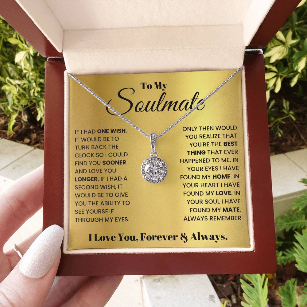 To My Beautiful Soulmate Necklace - Soulmate Gift for Her for Holiday Celebrations & Romance - Eternal Hope Necklace