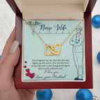 To My Nurse Wife Necklace - Sweet Romantic Jewelry for Wife - Interlocking Hearts Necklace