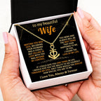 To My Beautiful Wife Necklace - Best Surprise Gift for Wife from Husband for Anniversary, Christmas & Valentine’s Day - Anchor Pendant Necklace
