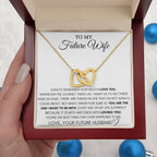 Future Wife Gift - Beautiful Necklace for Girlfriend for Birthday, Christmas & Romantic Moments - Interlocking Hearts Necklace