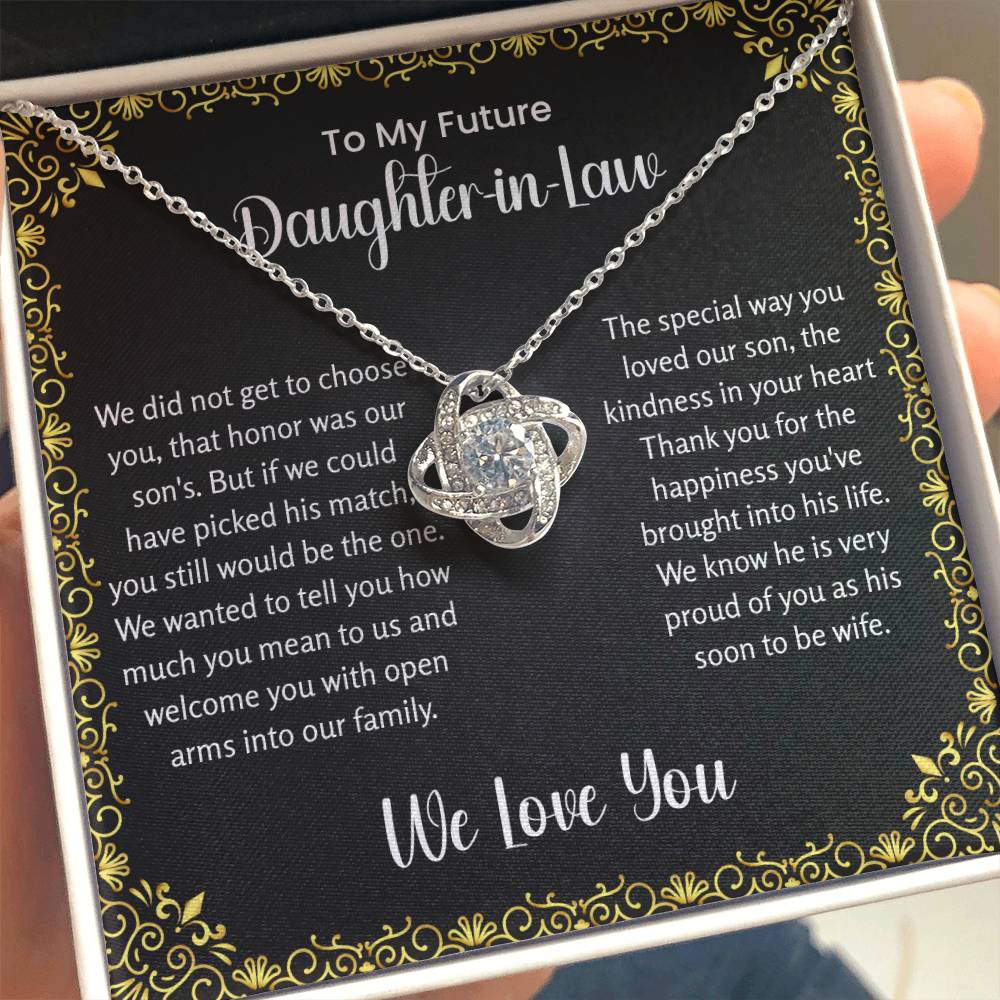 To My Future Daughter In Law - Love Knot Necklace - Gift for Bonus Daughter
