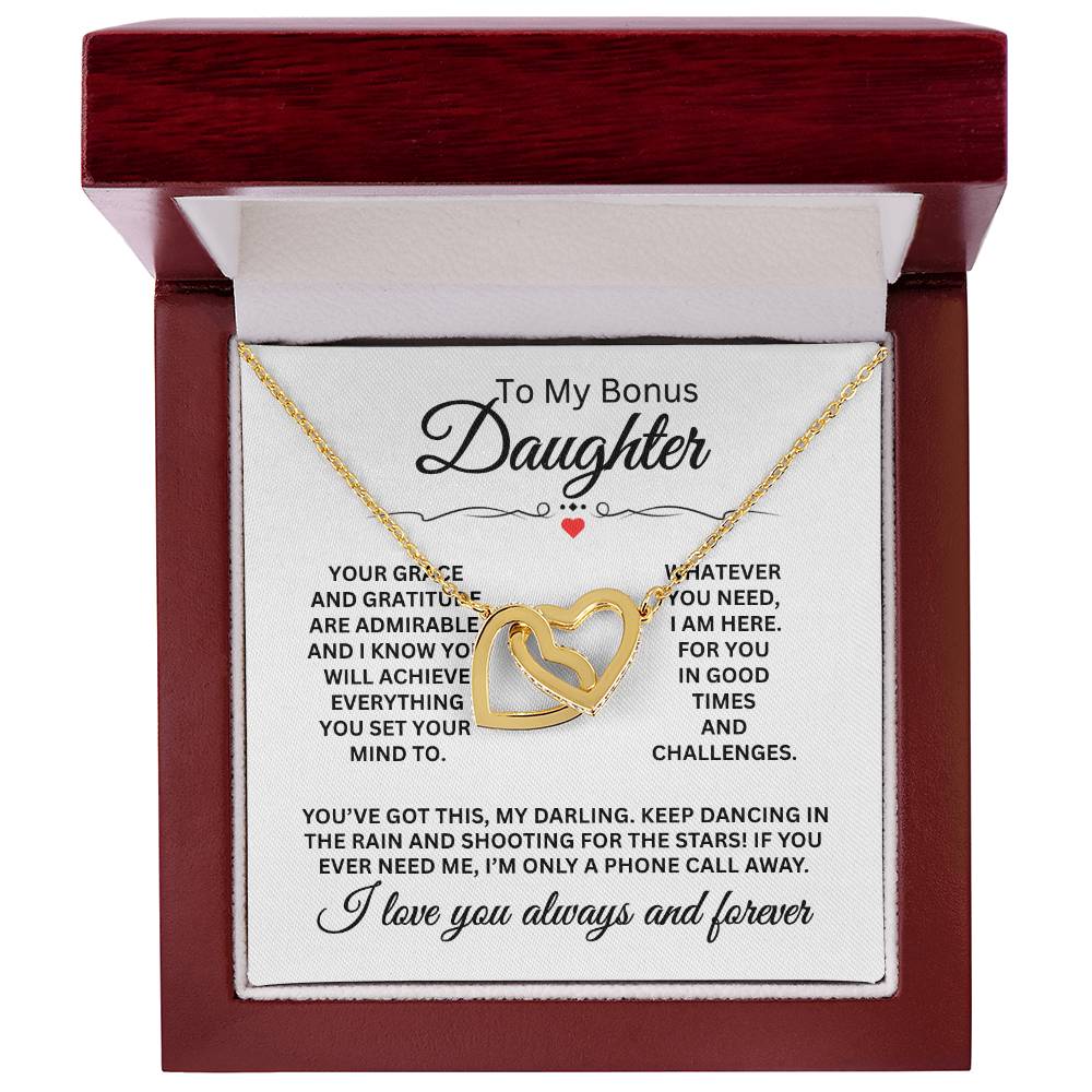 To My Daughter Necklace - Heartwarming Gift for Daughter’s Special Day - Interlocking Hearts Necklace