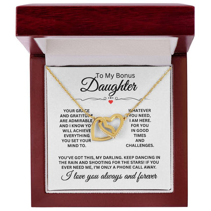 To My Daughter Necklace - Heartwarming Gift for Daughter’s Special Day - Interlocking Hearts Necklace