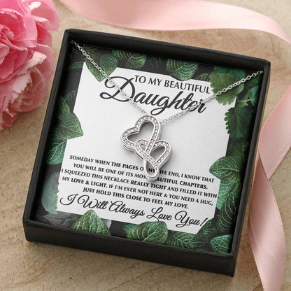 To My Daughter Necklace – Birthday & Graduation Jewelry for Her – Heart-to-heart Pendant Necklace