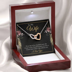 To My Wife Necklace - Best Loving Jewelry Gift for Valentine’s Day, Anniversaries & Romantic Surprises - Interlocking Hearts Necklace