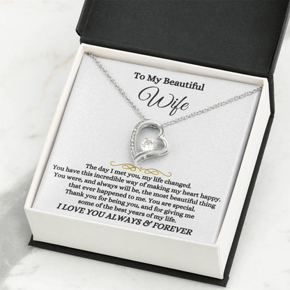 Meaningful Wife Jewelry from Husband - Romantic Gift for Birthday, Christmas, Anniversary & Valentine’s Day - Forever Love Necklace