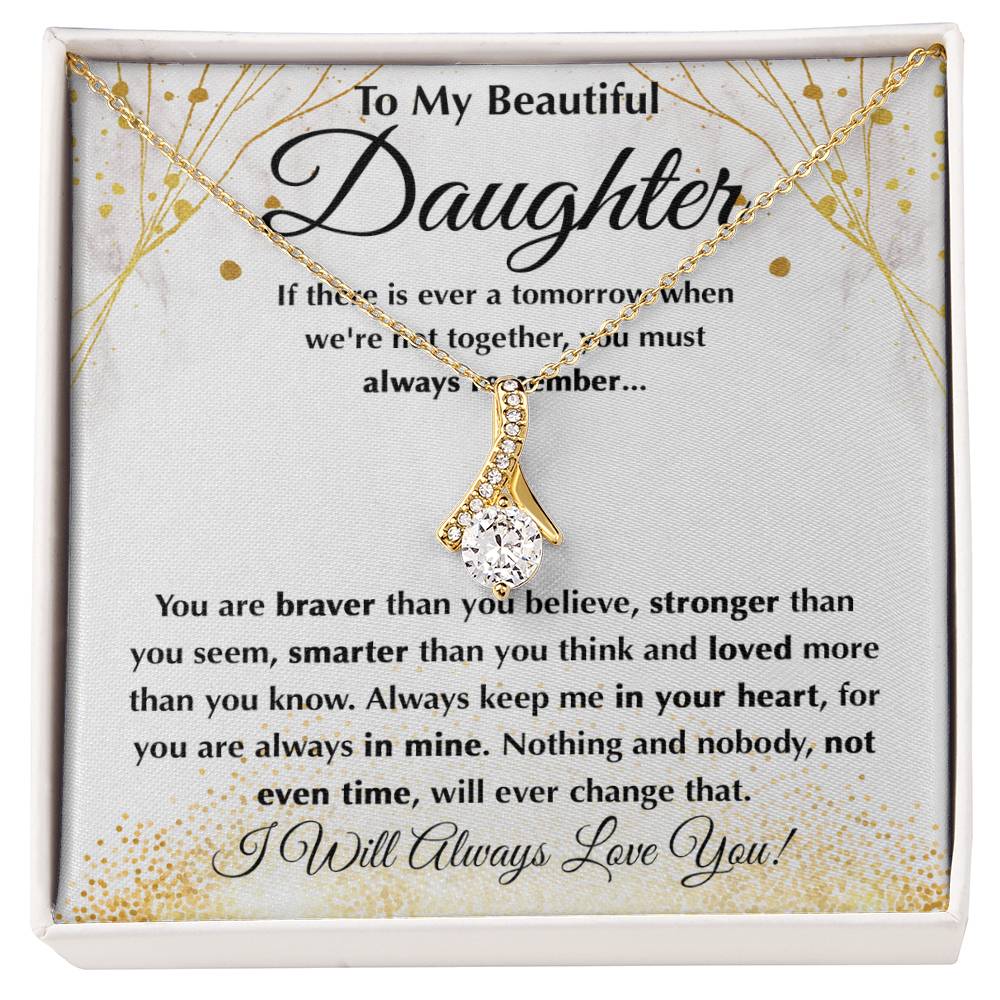 To My Daughter Necklace – Top Gift for Daughter Birthday Graduation – Alluring Beauty Necklace