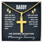 Gift for Dad To Be - I May Just Be A Bump - Artisan Cross Necklace