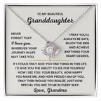 To My Granddaughter Necklace – Graduation & Birthday Gift from Grandma – Love Knot Necklace