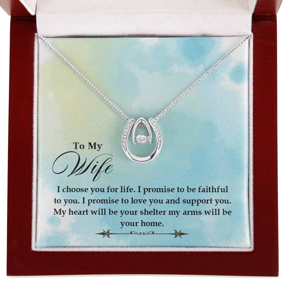 Romantic Love Gift for Wife - Heartfelt Jewelry from Husband - Lucky In Love Necklace