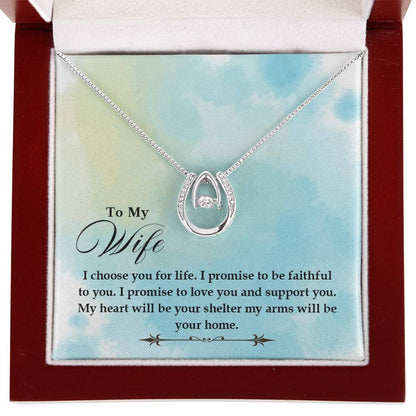 Romantic Love Gift for Wife - Heartfelt Jewelry from Husband - Lucky In Love Necklace