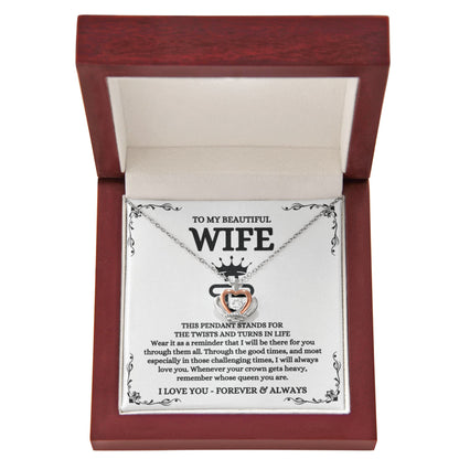 To My Wife Necklace - Romantic Birthday Gift from Husband - Crown Pendant Necklace
