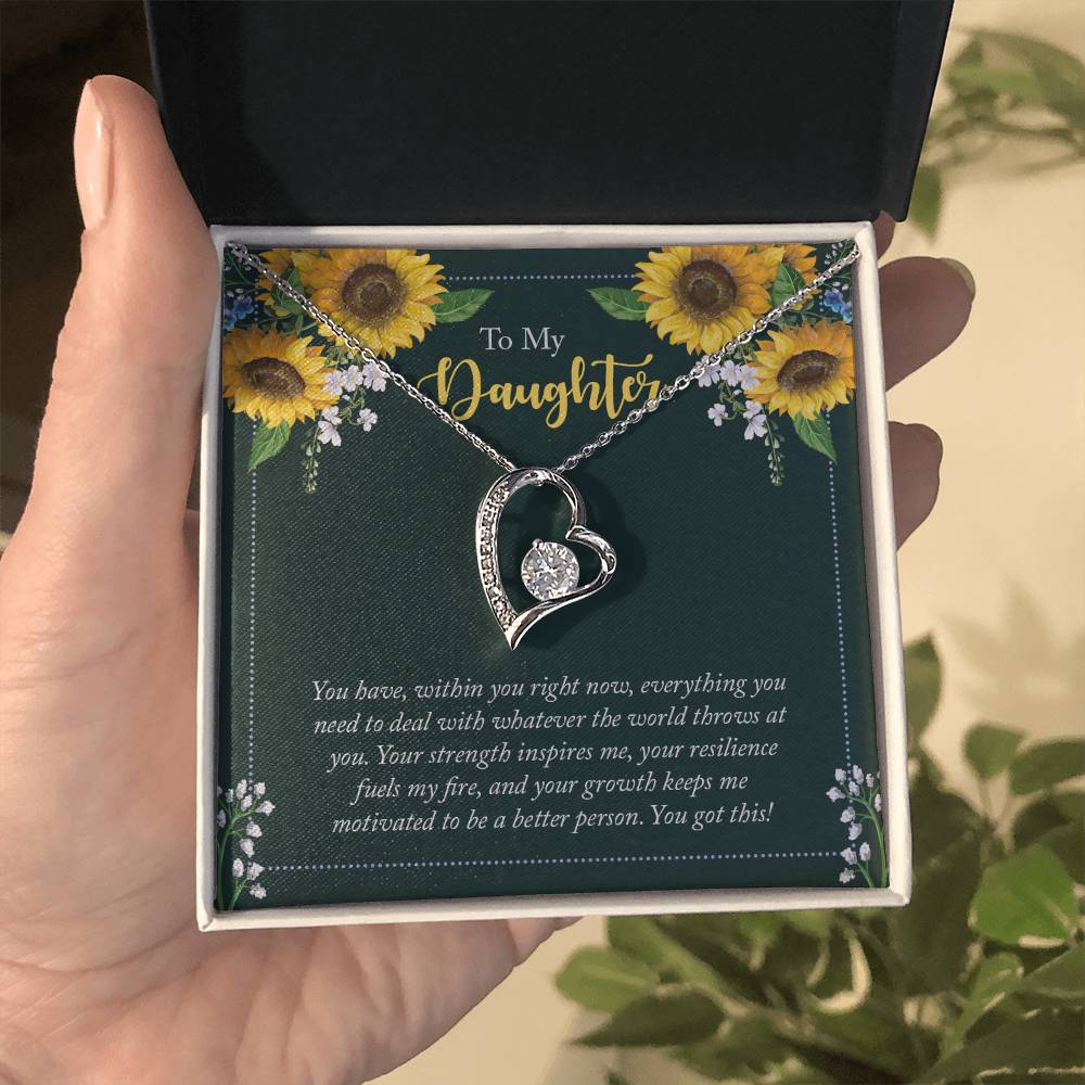 To My Daughter Necklace – Birthday Christmas Gift Necklace for Daughter – Forever Love Necklace