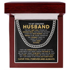 To My Husband Cuban Link Chain – Anniversary & Valentine’s Day Gift from Wife