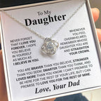 To My Daughter Necklace – Dad to Daughter Birthday Jewelry – Love Knot Necklace