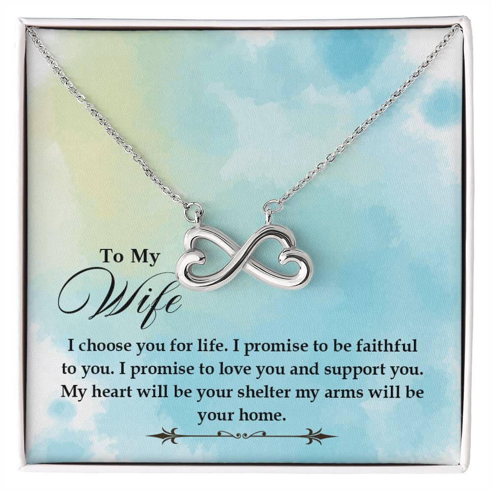 To My Wife Necklace - Touching Romantic Gift for Wife from Husband for Christmas, Anniversary & Valentine’s Day - Endless Love Necklace