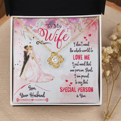 Valentine’s Day Gift for Wife - Emotional Jewelry from Husband for Anniversary Too - Love Knot Necklace