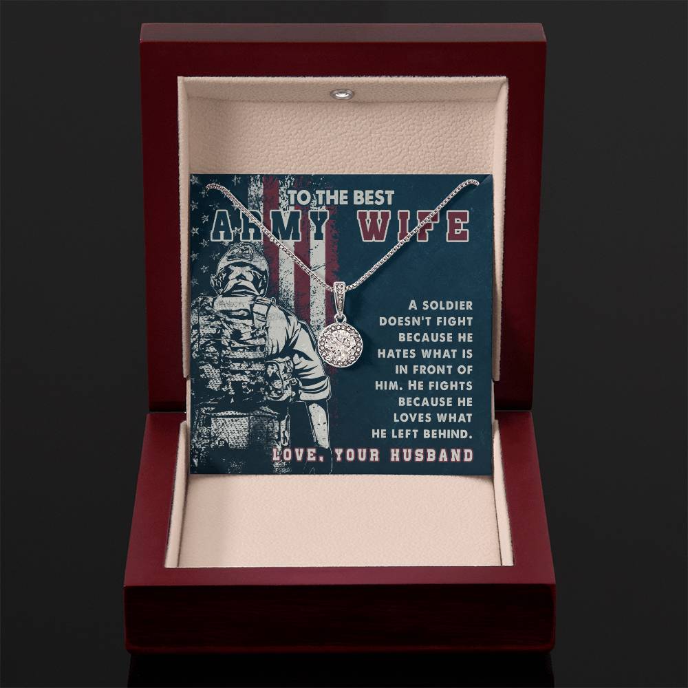 To The Best Army Wife - Eternal Hope Necklace - Gift for Wife from Husband