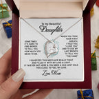 To My Daughter Necklace – Graduation & Christmas Gift from Mom – Forever Love Necklace