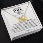 To My Wife Necklace - Soulmate Jewelry Gift from Husband for Birthday, Anniversary & Valentine’s Day - Interlocking Hearts Necklace