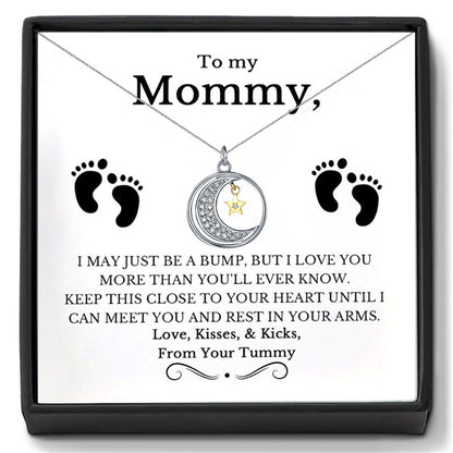 To My Mommy | I May Just Be A Bump | Moon Star Diamond Necklace