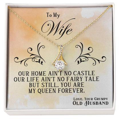 To My Wife Necklace - Sweet Emotional Gift for Wife from Husband on Birthday, Anniversary & Valentine’s Day - Alluring Beauty Necklace
