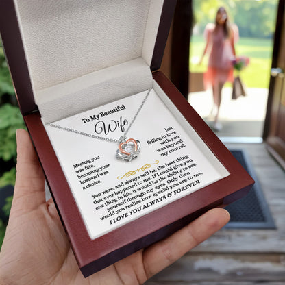 To My Wife Necklace - Meaningful Gift from Husband for Valentine’s Day - Crown Pendant Necklace