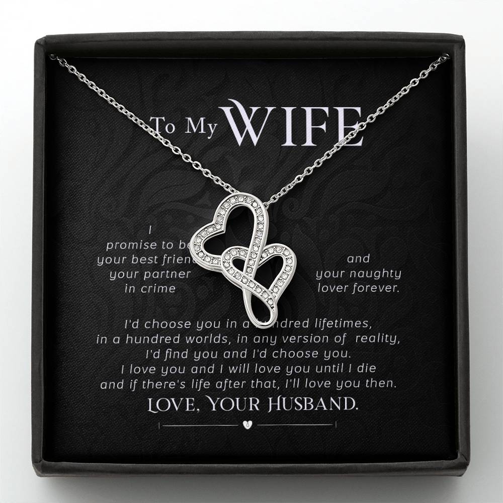 Thoughtful Gift for Wife - Emotional Jewelry from Husband for Anniversary, Birthday, Valentine’s Day & Holidays - Heart-to-heart Pendant Necklace