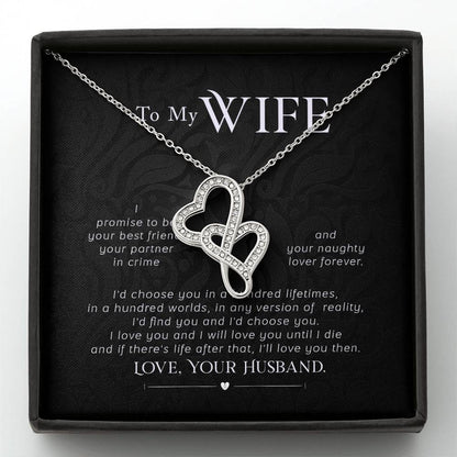Thoughtful Gift for Wife - Emotional Jewelry from Husband for Anniversary, Birthday, Valentine’s Day & Holidays - Heart-to-heart Pendant Necklace