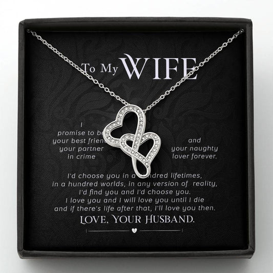 Thoughtful Gift for Wife - Emotional Jewelry from Husband for Anniversary, Birthday, Valentine’s Day & Holidays - Heart-to-heart Pendant Necklace