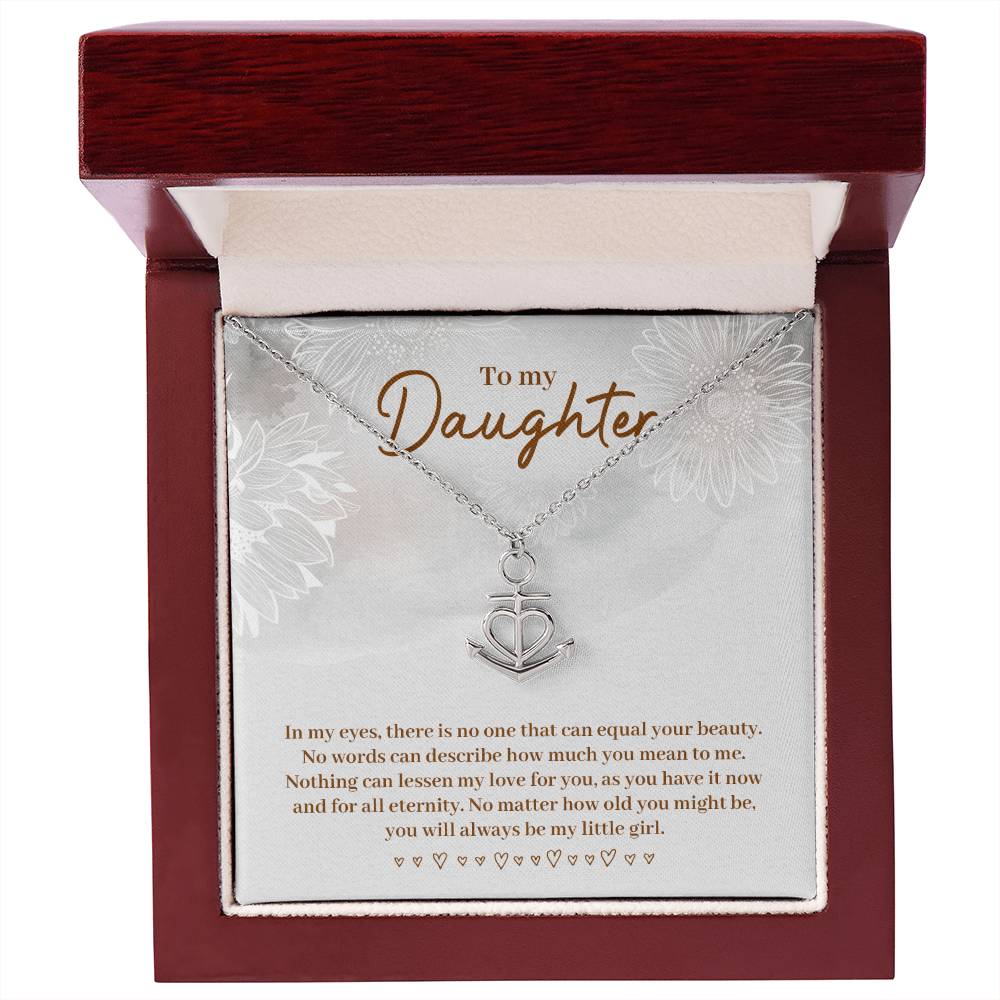 To My Daughter Necklace – Gift for Daughter’s Birthday and Graduation – Anchor Pendant Necklace